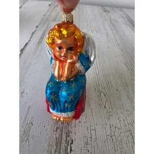 Vintage radko lil miss Angel cherub glass ornament present Xmas tree